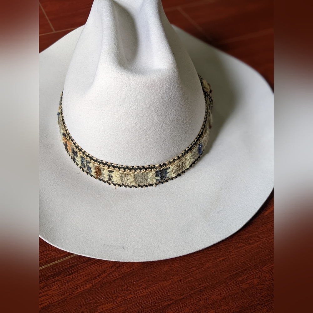 Smithbilt white cream western felt wool white hat